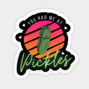 You Had Me At Pickles Kawaii Pickle Sunset Sticker